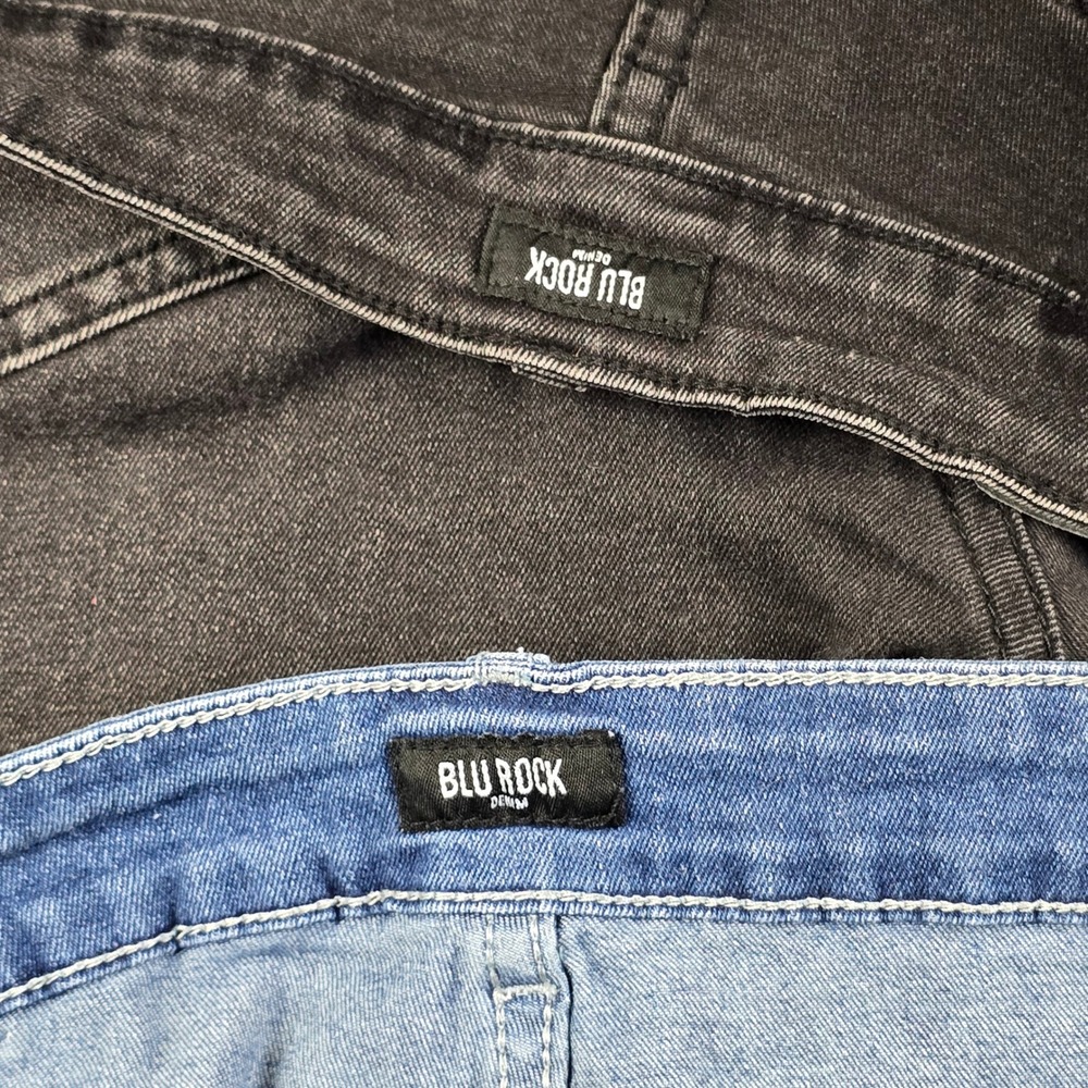 Blu Rock Denim Mens Straight Leg Jeans‎ Bundle 34x31 Black Blue 2 Pairs Stretch - Picture 10 of 11